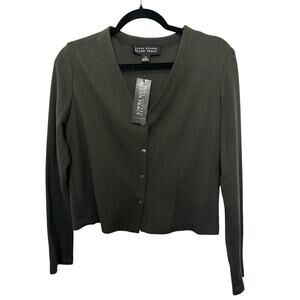 LINDA ALLARD ELLEN TRACY 100%wool V-neck cardigan with button closures Size 10